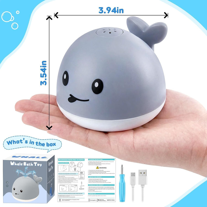 Gigilli Light up Baby Bath Toys for Kids Ages 1-3, Whale Bath Toy Sprinkler, Rechargeable Battery