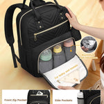 Pritent Diaper Bag Backpack, Baby Bag Backpack Baby Essentials for Mom Dad | With Pacifier Case, Diaper Bags, Baby Diaper Bag, Insulated Pocket, Diaper Backpack for Baby Girl Boy(Black,M)