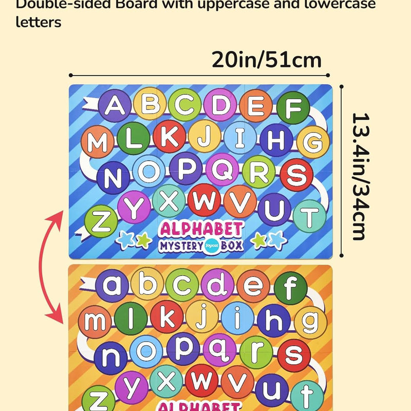 joycat mystery alphabet box for kids, 26 pcs letters sorting matching game activities