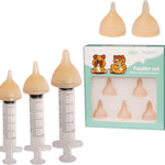 Doggiema Kittens Feeder Bottle,Silicone Feeding Nipple and Syringes | Angled Bottle suitable for kitten feeding,Bottle ventilation system,Three types of nipple can cover kitten's different ages