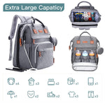 ISMGN Diaper Bag Backpack with Changing Station, Baby Bag for Mom, Grey | Baby Diaper Bag, Large Diaper Bag Backpack, Baby Bags for Boys Girls, Mens Diaper Bag, Diaper Backpack for Women