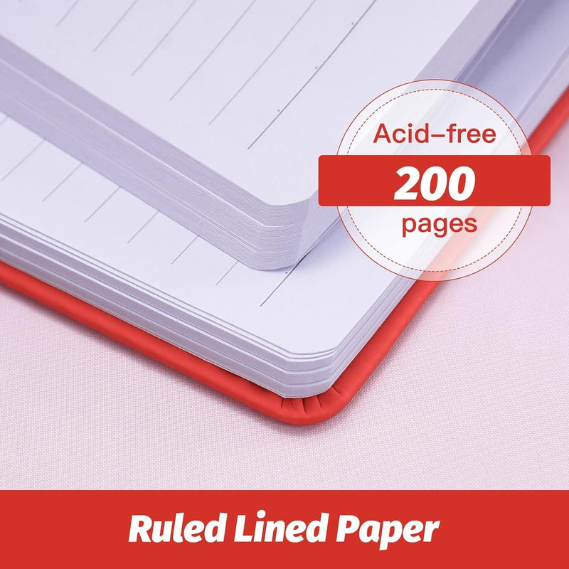 SUIN Hardcover-Journal-Notebooks, A5 Lined Journals Notebook for Writing 200 Pages, 8.2 x 5.5 inch, Classic Ruled Notebooks for Work/Travel/College (Multi-colors)