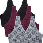 CAKYE 3 Pack Maternity Nursing Sleep Bra Breastfeeding Cotton Bralette