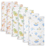 Maliton Muslin Baby Burp Cloths 6 Pack Large 20''x10'' 100% Cotton Burp Rags Absorbent and Soft 6 Layers Muslin Cloth Baby Essentials for Newborn(Zoo Pattern, Pack of 6)