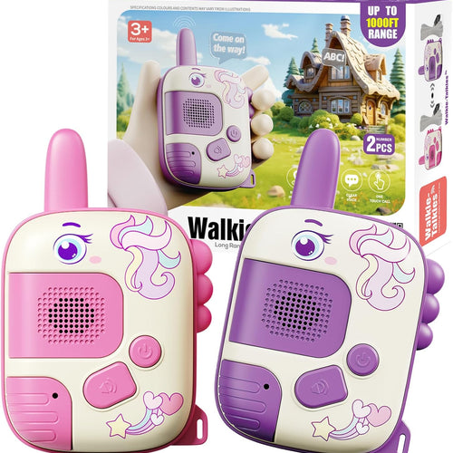 Unicorn Walkie Talkies Toys for Girls Ages 3-10, Compact & Easy to Use with Clear Sound