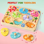 Wooden Dinosaur Matching Egg Puzzle for Preschool Learning Activities and Educational Toys