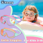 Keary 2 Pack Kids Swim Goggles for 3-15 UV Protection Anti-Fog Pool Water Swimming Goggles for Boys Girls Youth Toddler