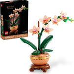 lego botanicals mini orchid building set for adults 18+ with 274 pieces and 5 peach blooms