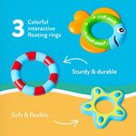Nuby Floating Octopus with 3 Hoopla Rings - Mold-Free Baby & Toddler Bath Toy