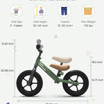 Kriddo Kids Balance Bike with Adjustable Seat and Handlebar, Toddler Bike Gifts Age 2-3, Green