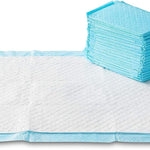 Amazon Basics Heavy Duty Dog and Puppy Pee Pads, Leak-Proof 5-Layer Super Absorbent, Quick-Dry Surface for Potty Training and Housebreaking, Giant Size, 27.5 x 44 Inch, Blue & White, 30-Pack
