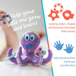 Nuby Floating Octopus with 3 Hoopla Rings - Mold-Free Baby & Toddler Bath Toy