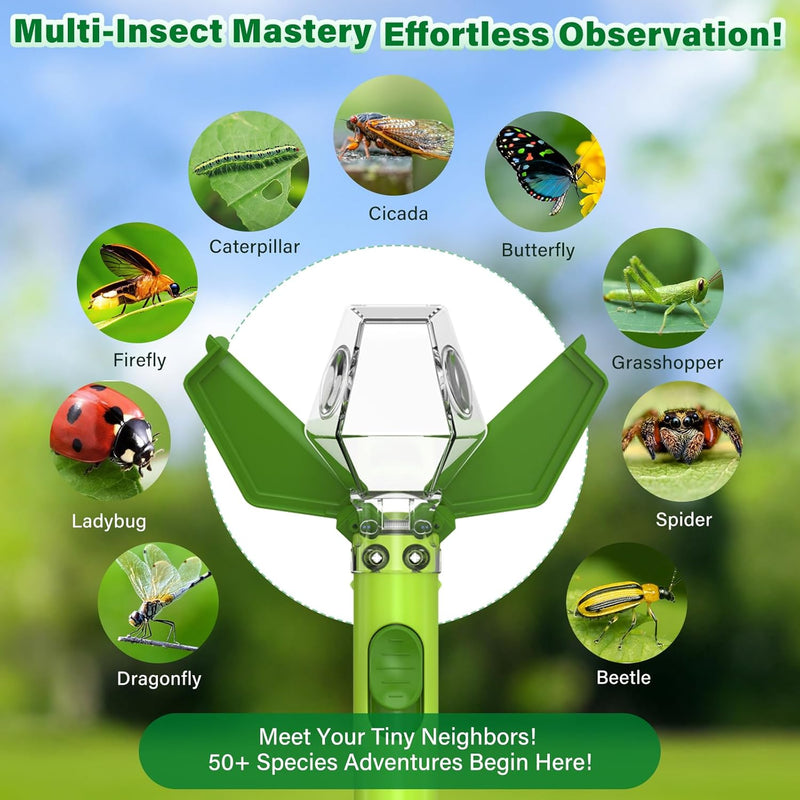 Bug Catcher Kit for Kids,6X Magnifier Glass,STEM Educational Tool,Indoor and Outdoor Toy,Christmas Birthday Gifts