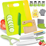 Montessori kitchen toys for toddlers, 15PCS cooking set with real knife, kids safe cooking sets, Easter gifts for kids