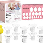 Nursi Luna Flange Sizing Kit for 24mm Breast Pumps, 10PCS | 13/15/17/19/21mm Flange Inserts, Nipple Measurement Tool, Fit Electric & Manual Pumps, Soft Silicone, Comfortable Pumping