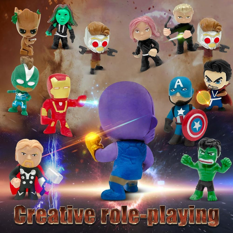 Mini Superhero Toys, 26PCS Minifigures Small Action Figures Superhero Party Birthday Decorations for Kids’ Christmas Stocking, Easter Eggs Cake Toppers Collectibles