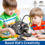 1038PCS Mechanical Fish Building Sets, Ocean Animal Collection Toy, Adults Home or Office Decor, STEM Building Gift