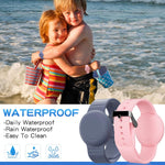Waterproof Airtag compatible silicone bracelets for kids, 2 pack hidden wristband, lightweight tracker watch band