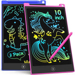 TECJOE 10 Inch 2 Pack LCD Writing Tablet, Colorful Doodle Board Drawing Tablet for Kids, No Mess Toddler Travel Learning Toys, Christmas Birthday Gifts for 3 4 5 6 7 8 Year Old Boys Girls Preschooler