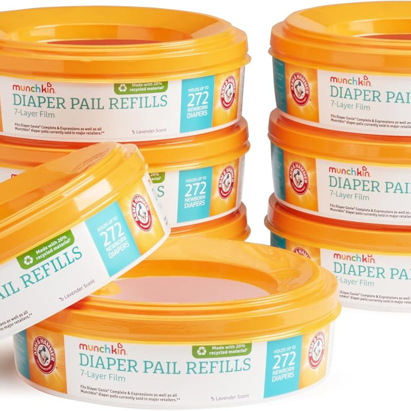 Munchkin Arm & Hammer Diaper Pail Refills, Lavender, 8 Pack