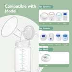 10oz Breastmilk Storage Bottle, Compatible with Momcozy Milk Cooler 22oz & Spectra Pumps, BPA-Free Wide-Neck Collection Bottles for Pumping & Fridge, Breastfeeding Essentials, 4PCS