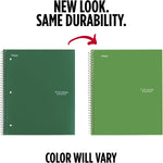 Five Star Spiral Notebook + Study App, 3 Subject, Wide Ruled Paper, 8" x 10-1/2", 150 Sheets, Fights Ink Bleed, Water Resistant Cover, Forest Green (73176)