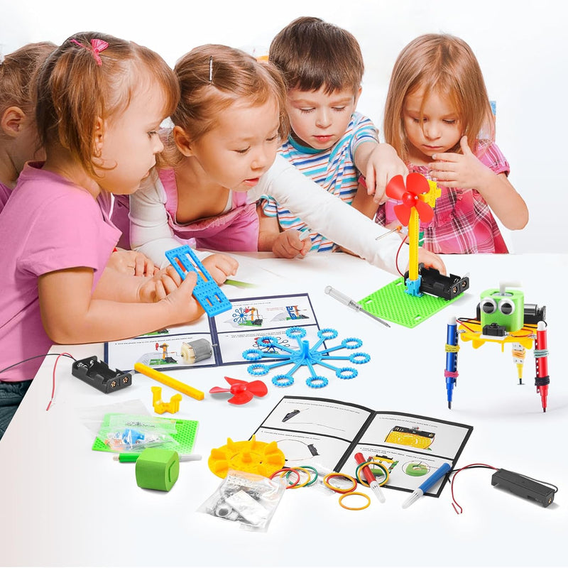 BeAndge STEM Robotics Kit for Kids, 6 IN 1 Science Experiments, Engineering Building Kids Activities 6-8