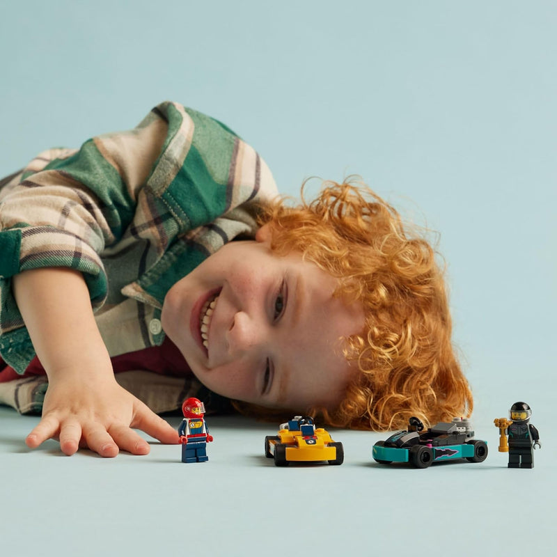 LEGO City Go-Karts and Race Drivers Toy Playset, 2 Driver Minifigures, Racing Vehicle Car Toys, Ages 5+, 60400