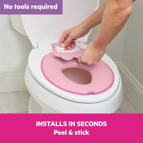 Bright Starts Disney Baby Minnie Mouse Flip & Sit Potty Training Seat, Attaches to Toilet Securely, Space Saving Design Fits Most Toilets