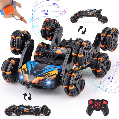 NEXBOX Cool 8 Wheels Gesture Sensing Remote Control Stunt Car for Kids, 6-14 year old, Birthday Gifts, RC Cars with 8WD Stunt Capabilities