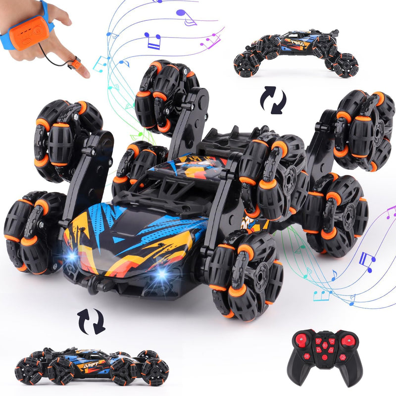 NEXBOX Cool 8 Wheels Gesture Sensing Remote Control Stunt Car for Kids, 6-14 year old, Birthday Gifts, RC Cars with 8WD Stunt Capabilities
