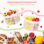 Overnight Oats Containers with Lids and Spoons - 4 Pack 16 oz Glass Mason Jars with Separate Compartments Airtight Overnight Oat Jars Leakproof Yogurt Parfait Cup for Oatmeal Chia Pudding Cereal Salad