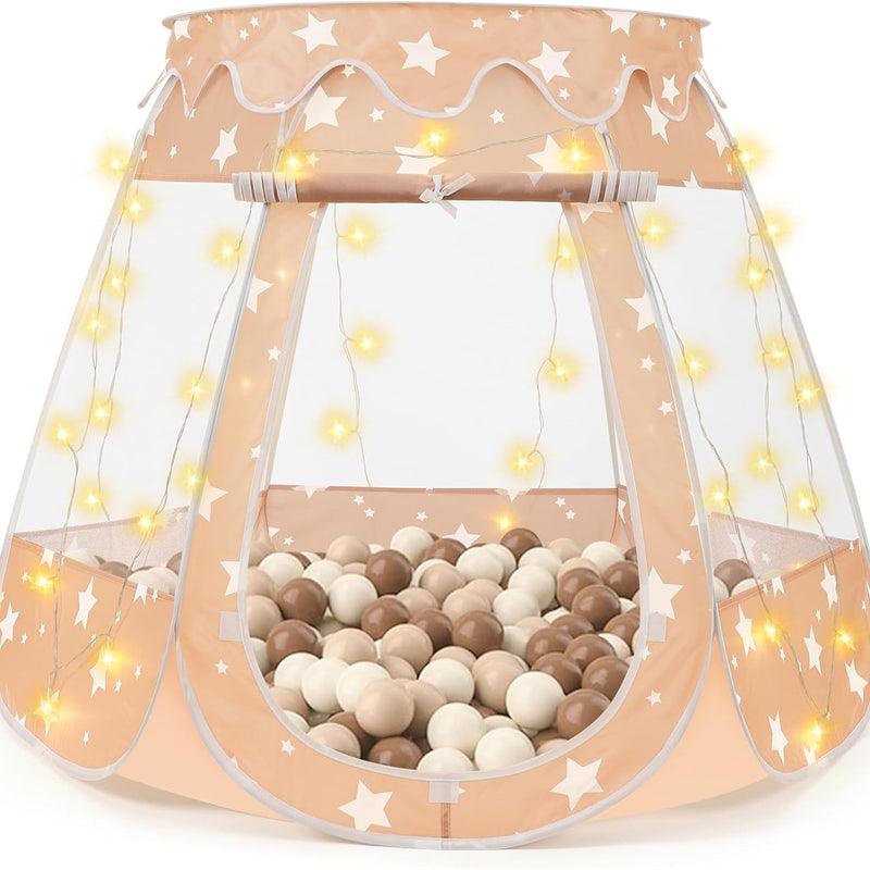 Crayline Pop Up Princess Tent with Star Light for Baby Girl Birthday Gift