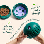 WOOF Walkabout - Enrichment Dog Toys Puzzle and Treat Dispenser - Adjustable Difficulty for Kibble and Treats - Durable Rubber - Easy to Clean - Small