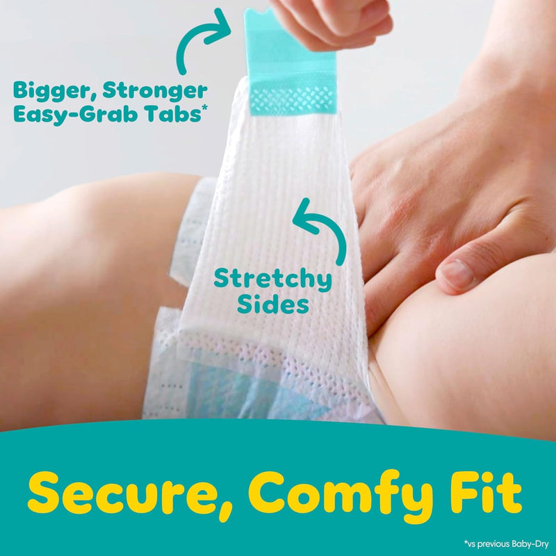 Pampers Diapers - Baby Dry - Size 4, 92 Count, Absorbent Disposable Infant Diaper (Packaging May Vary)