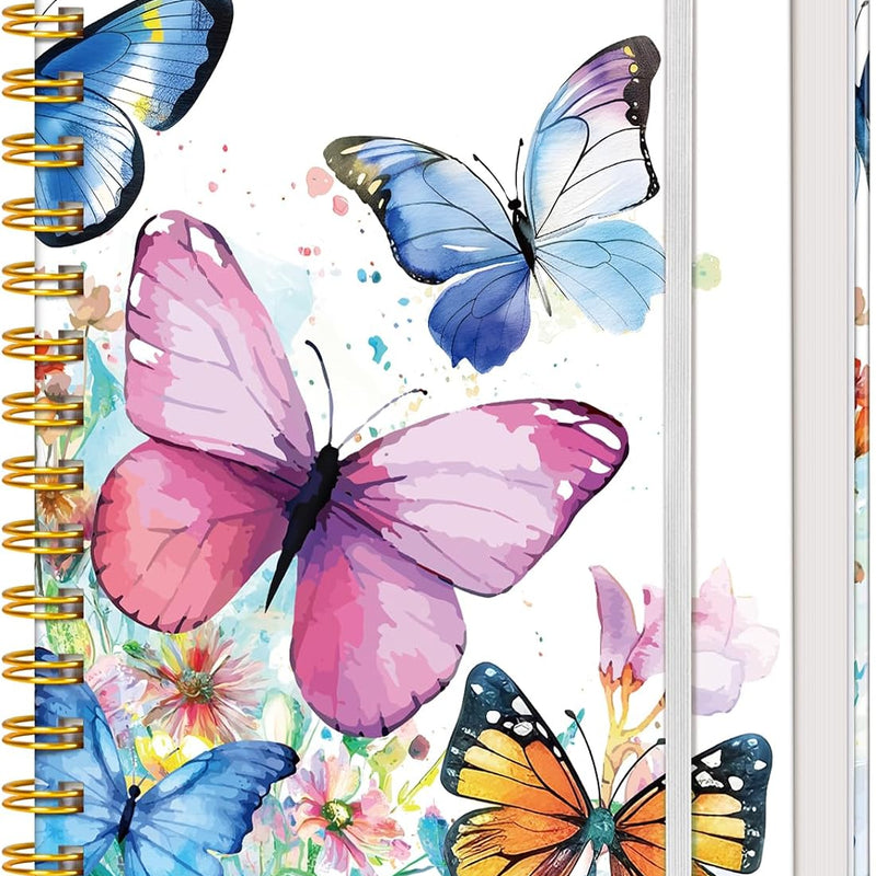 Lined Spiral Notebook Journal for Women, 150 Pages Cute Notebooks 5.75” x 8.38”, A5 Hardcover Spiral Journals with 100 GSM Thick Paper, College Ruled Notebook for Writing Work School, Autumn Tree