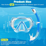 2 Sets Kids Snorkeling Gear for Ages 3-14, Anti-Fog 180° Clear View Dry Top Snorkel Set, Swimming Mask with Nose Cover & Tempered Glass Goggles for Youth Boys Girls Junior