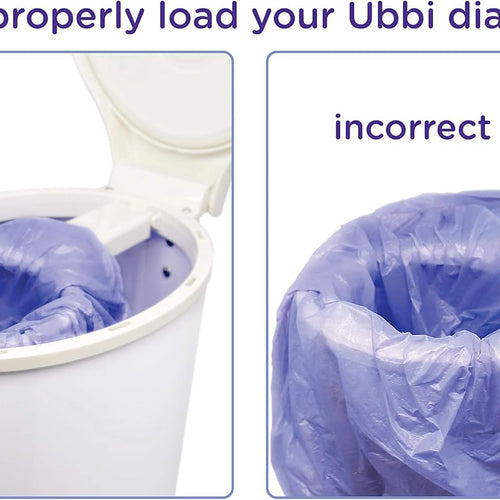 Ubbi Diaper Pail Plastic Bags, 13-Gallon Capacity, 3 Pack, 75 Count | Disposable Baby Waste Bags, Made from 50% Recycled Material, Each Bag Holds Up To 50 Newborn Diapers