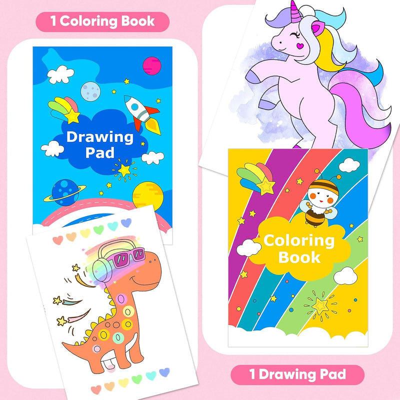 iBayam Art Supplies, 149-Pack Drawing Kit Painting Art Set Kits, Pink Box | Arts and Crafts for Kids Girls Boys Gifts, with Coloring Book, Crayons, Pastels, Pencils, Watercolor Pens & Cakes