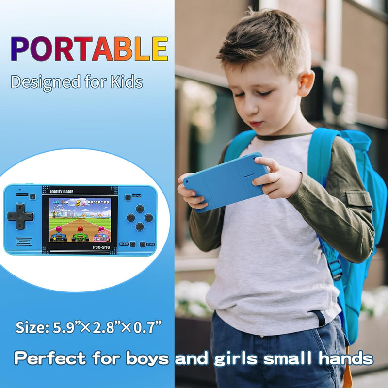 Handheld Game Console for Kids: 220 Retro Video Games, 3" LCD, Rechargeable Battery