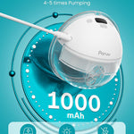 Paruu Hands Free Breast Pump P16, Wearable Breast Pump Electric Portable with 4 Modes & 12 Levels, Max 309mmHg Strong Suction 19/21/24mm Flange Inserts Wearable Breastfeeding Pump, 2 Pack White