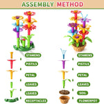 81-Piece Flower Garden Building Toys Set for Girls Ages 3-6, Building Educational Stem Toys with Storage Box