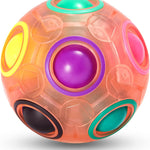 Vdealen Magic Rainbow Puzzle Ball, Fidget Ball Puzzle Brain Teaser Fidget Toy for Boys & Girls- Birthday Party Easter Valentines Christmas Stocking Stuffers for Kids Teen & Adults(Off White)