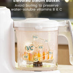 Grownsy Baby Food Maker, Steamer & Blender Baby Food Processor, White | BPA-Free Elevated Steam Basket, Healthy Homemade Baby Food Purees, Starting Solids & BLW, Baby Feeding Essentials, 6+ Months