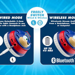 Sonic The Hedgehog Bluetooth Headphones for Kids, Wireless Headphones