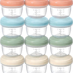 VITEVER [16 Pack] 4 oz Small Containers with Lids, Reusable Plastic Jars for Snack and Puree, Salad Dressing Container to Go, Deli Containers, Freezer Baby Food Containers, Dishwasher Safe, BPA Free