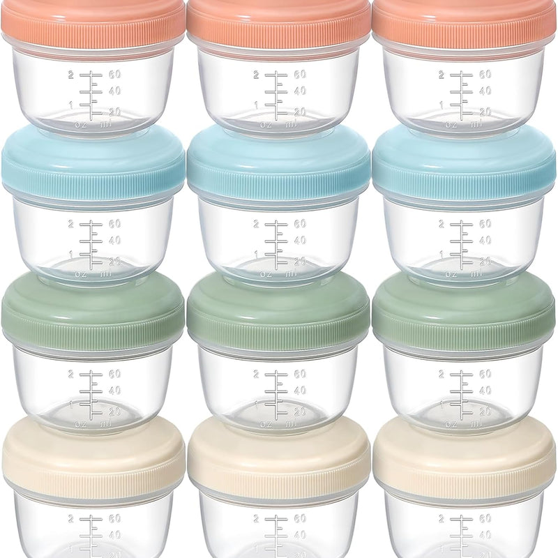 VITEVER [16 Pack] 4 oz Small Containers with Lids, Reusable Plastic Jars for Snack and Puree, Salad Dressing Container to Go, Deli Containers, Freezer Baby Food Containers, Dishwasher Safe, BPA Free