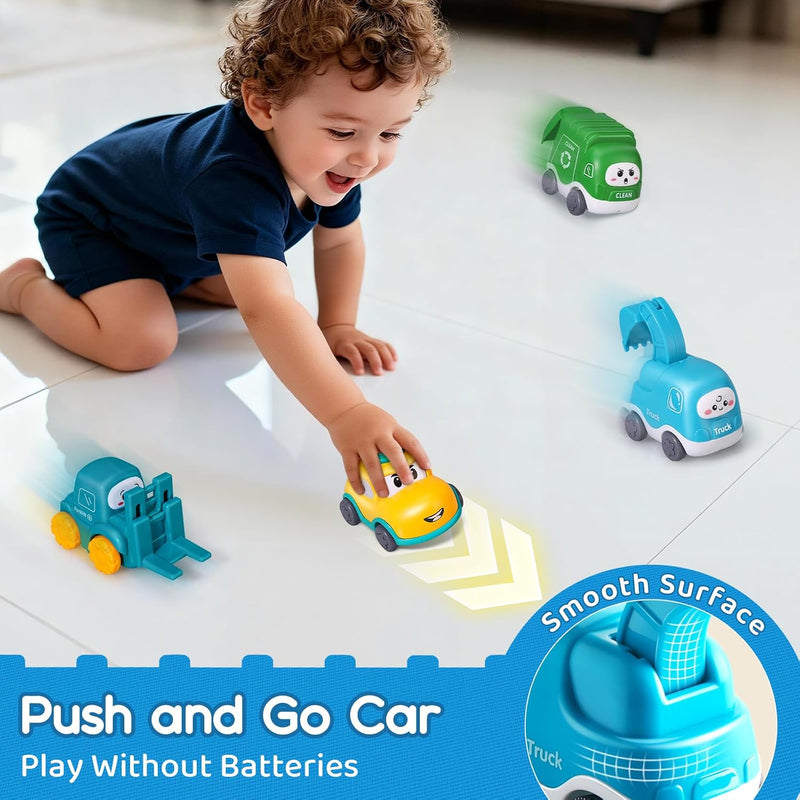 Cranes Car Toys for 1 Year Old Boy Gifts with Playmat/Storage Bag | 8 PCS Vehicles for Baby Boy Gifts,1st Birthday Gift for Toddler Boy Toys 1-2,1 Year Old Toys for Infant 12 18 Months