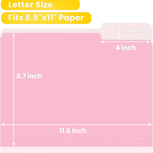 SUNEE File Folders, 30 Pack Manilla Folders 8.5 x 11, Colored File Folders Home Office School Supplies for Documents Files Paper, 6 Bright Colors