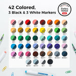 Ohuhu Acrylic Paint Markers Brush Tip: 48 Pack Automatic Ink Control Acrylic Markers High Opacity Paint Pens Water-Resistant Lightfast for Rock Painting 3D Prints Easter Eggs Wood DIY Crafts- Nahuku